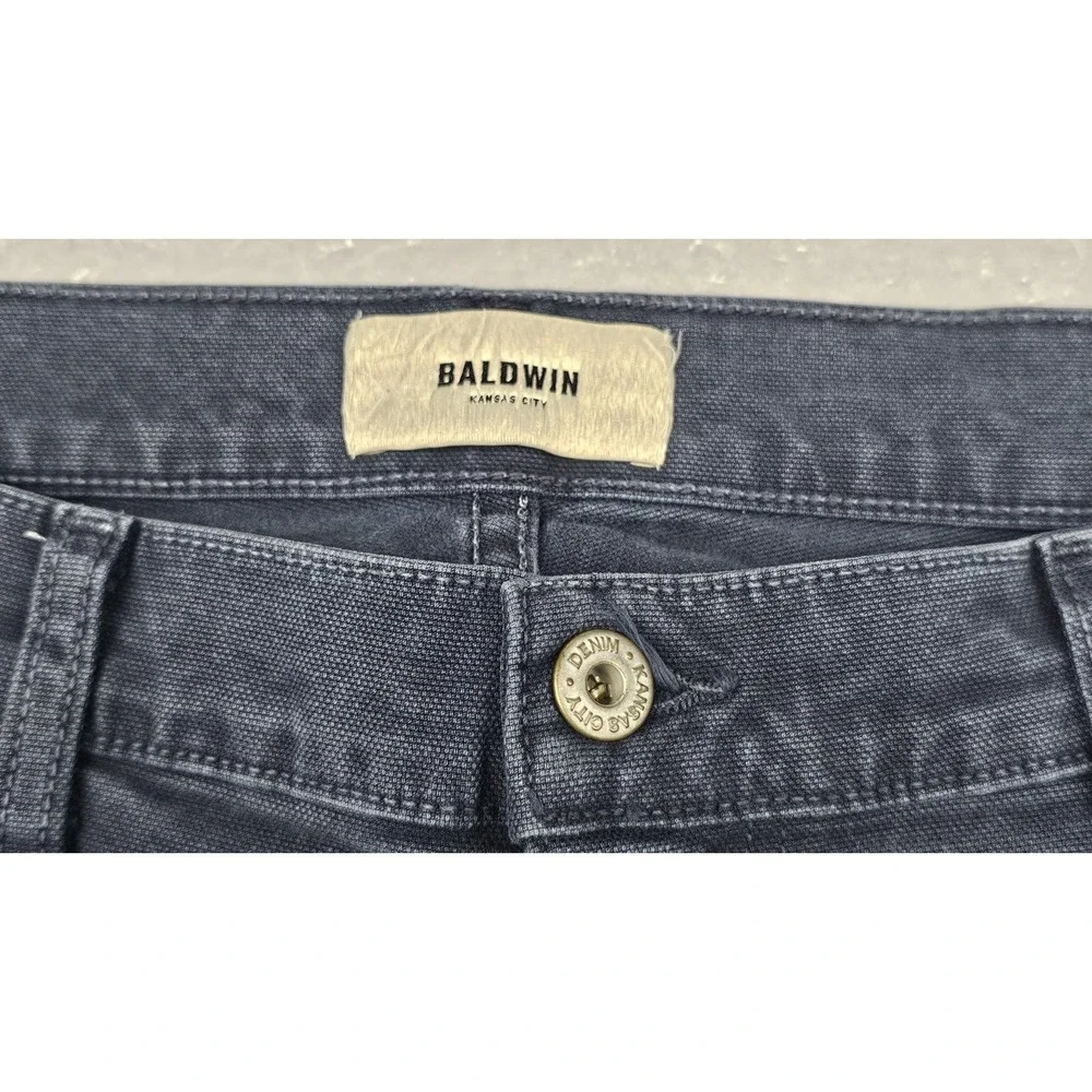 Baldwin Jeans Mens 34x32 Brennan Modern Straight Dark‎ Wash Designer Denim